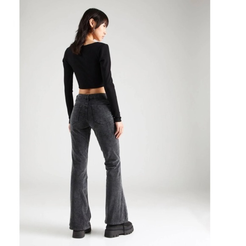 BDG Urban Outfitters Low Rise Flare Corduroy Pants Black 29W Y2k‎ Indie Revival